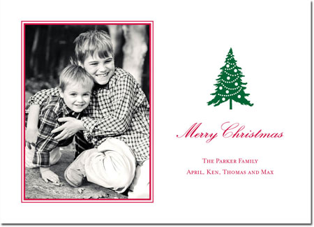 Letterpress Holiday Photo Mount Card (Vintage Tree) by Boatman Geller Letterpress Holiday Photo Mount Card (Vintage Tree) by Boatman Geller
