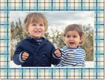 Holiday Photo Mount Cards by Boatman Geller - Wallace Plaid Blue