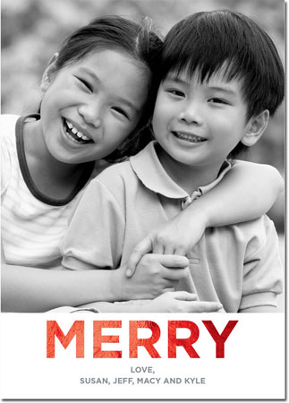 Digital Holiday Photo Cards by Boatman Geller - Merry on White Foil Digital Holiday Photo Cards by Boatman Geller - Merry on White Foil