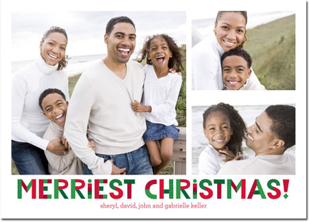 Digital Holiday Photo Cards by Boatman Geller - Upbeat Merriest Christmas - 3 photo Digital Holiday Photo Cards by Boatman Geller - Upbeat Merriest Christmas - 3 photo