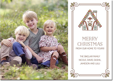 Digital Holiday Photo Cards by Boatman Geller - Monoline Holly Border