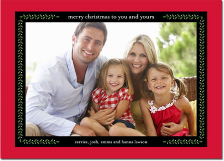 Digital Holiday Photo Cards by Boatman Geller - Vine Ribbon Red & Black