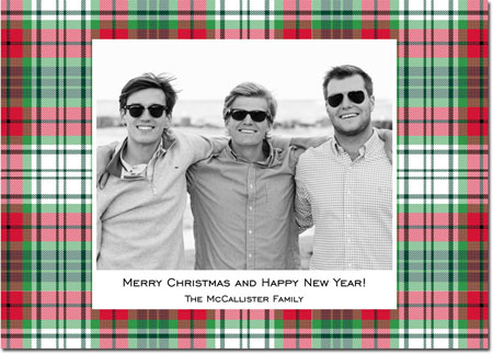 Digital Holiday Photo Cards by Boatman Geller - Quinn Plaid Red