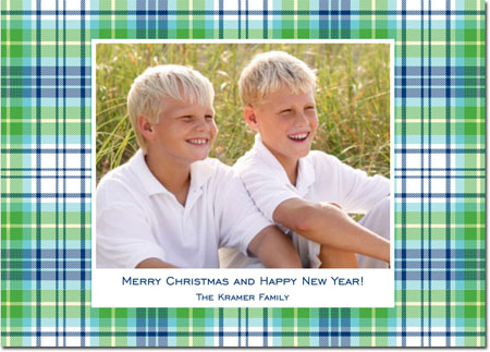 Digital Holiday Photo Cards by Boatman Geller - Quinn Plaid Blue