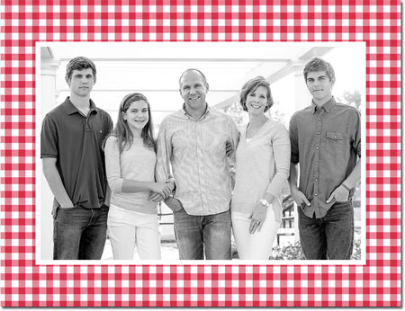 Digital Holiday Photo Cards by Boatman Geller - Petite Check Red