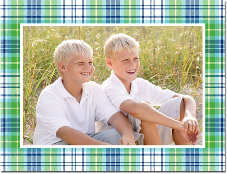 Digital Holiday Photo Cards by Boatman Geller - Quinn Plaid Blue
