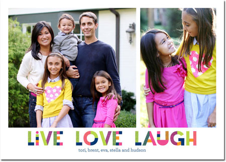 Digital Holiday Photo Cards by Boatman Geller - Upbeat Live Love Laugh - 2 photo Digital Holiday Photo Cards by Boatman Geller - Upbeat Live Love Laugh - 2 photo
