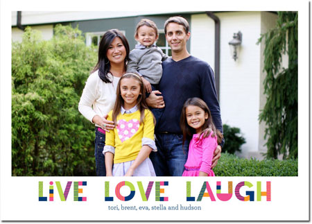 Digital Holiday Photo Cards by Boatman Geller - Upbeat Live Love Laugh - 1 photo Digital Holiday Photo Cards by Boatman Geller - Upbeat Live Love Laugh - 1 photo