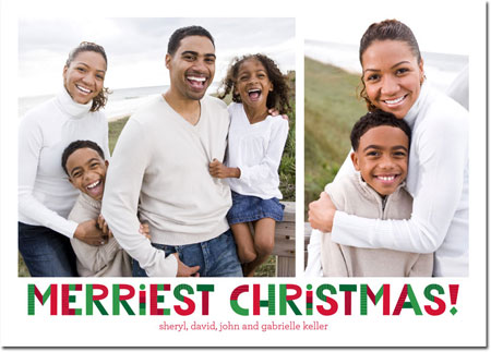 Digital Holiday Photo Cards by Boatman Geller - Upbeat Merriest Christmas - 2 photo