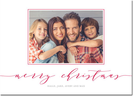 Letterpress Holiday Photo Mount Card (Dashing - Merry Christmas) by Boatman Geller