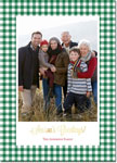 Digital Holiday Photo Cards by Boatman Geller - Petite Check Green Greetings