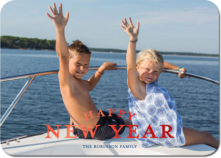Digital Holiday Photo Cards by Boatman Geller - Curved Text Happy New Year Foil Digital Holiday Photo Cards by Boatman Geller - Curved Text Happy New Year Foil