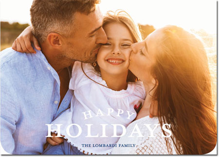 Digital Holiday Photo Cards by Boatman Geller - Curved Text Happy Holidays Digital Holiday Photo Cards by Boatman Geller - Curved Text Happy Holidays