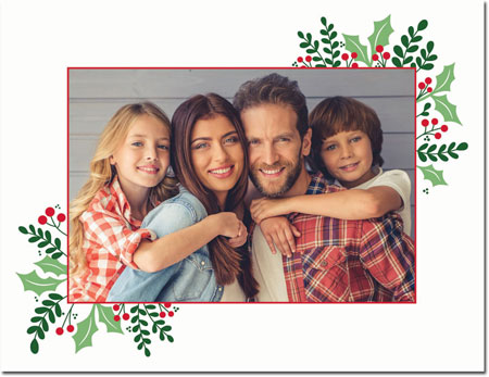 Digital Holiday Photo Cards by Boatman Geller - Holly Sprigs