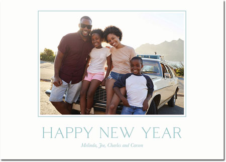 Digital Holiday Photo Cards by Boatman Geller - Elegant Serif Happy New Year