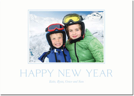 Letterpress Holiday Photo Mount Card (Elegant Serif Happy New Year) by Boatman Geller