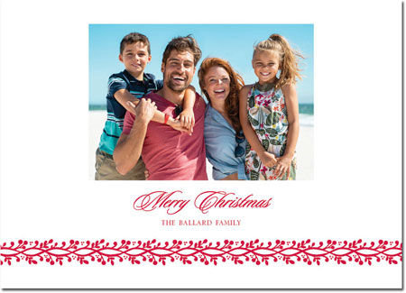 Digital Holiday Photo Cards by Boatman Geller - Berry Vine Merry Christmas