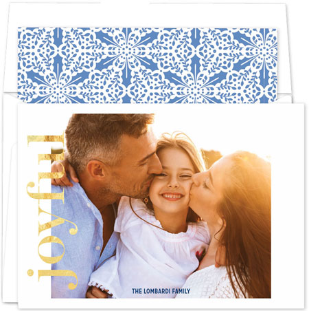 Digital Holiday Photo Cards by Boatman Geller - Side Statement Joyful