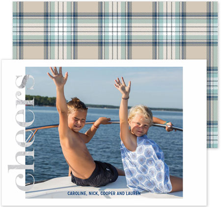 Digital Holiday Photo Cards by Boatman Geller - Side Statement Cheers