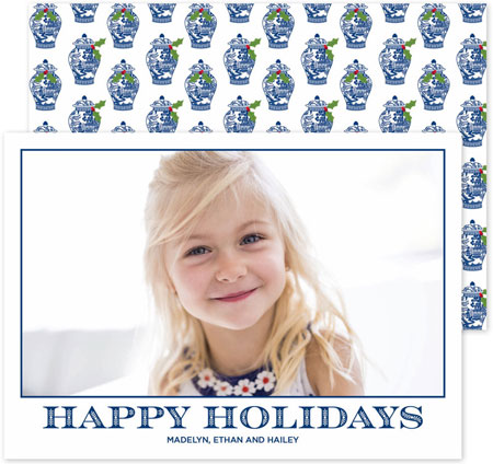 Digital Holiday Photo Cards by Boatman Geller - Anna Happy Holidays on White Digital Holiday Photo Cards by Boatman Geller - Anna Happy Holidays on White