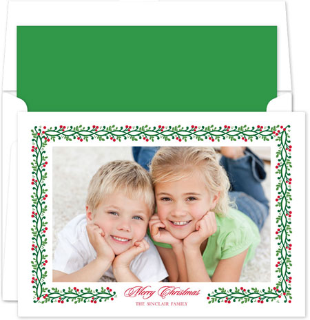 Digital Holiday Photo Cards by Boatman Geller - Berry Vine Merry Christmas