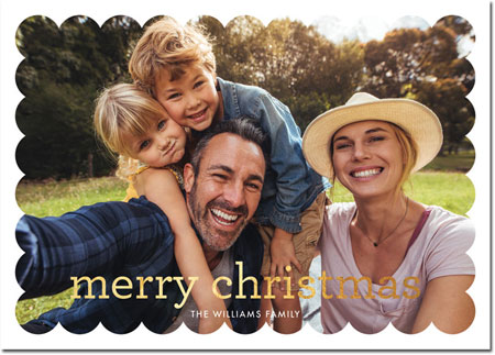 Digital Holiday Photo Cards by Boatman Geller - Scallop Merry Christmas Foil Digital Holiday Photo Cards by Boatman Geller - Scallop Merry Christmas Foil