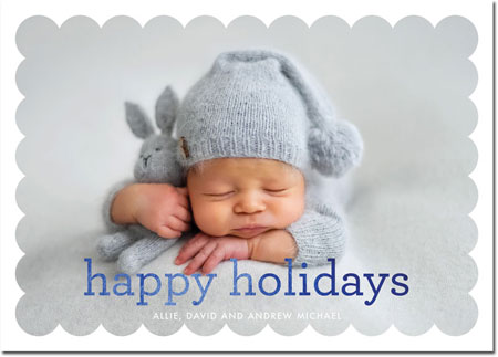 Digital Holiday Photo Cards by Boatman Geller - Scallop Happy Holidays Foil Digital Holiday Photo Cards by Boatman Geller - Scallop Happy Holidays Foil
