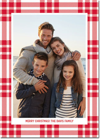 Digital Holiday Photo Cards by Boatman Geller - Scott Plaid Red