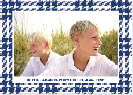 Digital Holiday Photo Cards by Boatman Geller - Scott Plaid Navy