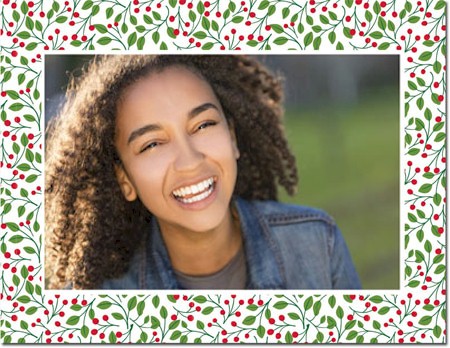 Holiday Photo Mount Cards by Boatman Geller - Berry Pattern Holiday Photo Mount Cards by Boatman Geller - Berry Pattern