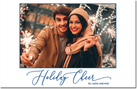 Holiday Photo Mount Cards by Boatman Geller - Aurellia Script Holiday Cheer