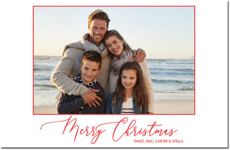 Letterpress Holiday Photo Mount Card (Aurellia Merry Christmas) by Boatman Geller Letterpress Holiday Photo Mount Card (Aurellia Merry Christmas) by Boatman Geller