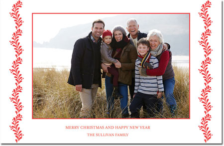 Letterpress Holiday Photo Mount Card (Berry Swag) by Boatman Geller Letterpress Holiday Photo Mount Card (Berry Swag) by Boatman Geller