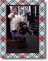 Holiday Photo Mount Cards by Boatman Geller - Plaid Light Blue