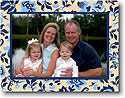 Holiday Photo Mount Cards by Boatman Geller - Floral China Blue