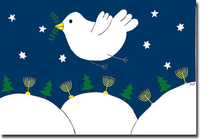 Interfaith Holiday Greeting Cards by Just Mishpucha - Dove Over The Hills
