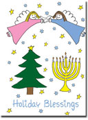 Non-Personalized Interfaith Holiday Greeting Cards by Just Mishpucha - Interfaith Angels