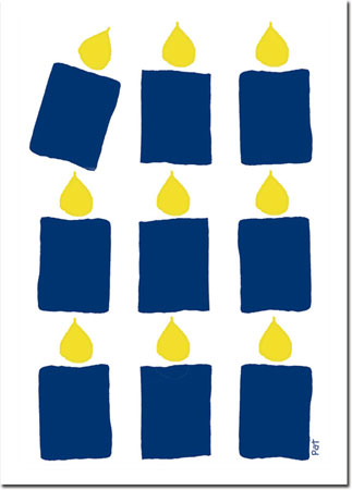 Hanukkah Greeting Cards by Just Mishpucha - Blue Hanukkah Candles