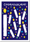 Non-Personalized Hanukkah Greeting Cards by Just Mishpucha - Multi-Star Candles