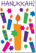 Non-Personalized Hanukkah Greeting Cards by Just Mishpucha - Hanukkah Candles