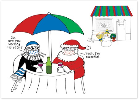 Non-Personalized Interfaith Holiday Greeting Cards by Just Mishpucha - Pandemic Parody