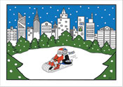 Interfaith Holiday Greeting Cards by Just Mishpucha - City Park Sledding