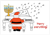 Non-Personalized Interfaith Holiday Greeting Cards by Just Mishpucha - Santa At Piano