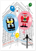 Non-Personalized Interfaith Holiday Greeting Cards by Just Mishpucha - Holiday Parade With Masks