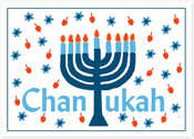 Non-Personalized Hanukkah Greeting Cards by Just Mishpucha - Chanukah Menorah