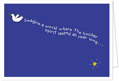 Non-Personalized Interfaith Holiday Greeting Cards by Just Mishpucha - Dove in Sky