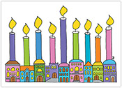 Non-Personalized Hanukkah Greeting Cards by Just Mishpucha - Jerusalem Menorah