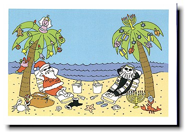Interfaith Holiday Greeting Cards by Just Mishpucha - Beach Scene