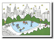 Non-Personalized Interfaith Holiday Greeting Cards by Just Mishpucha - City Skaters