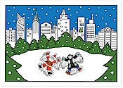 Non-Personalized Interfaith Holiday Greeting Cards by Just Mishpucha - City Snow Angels